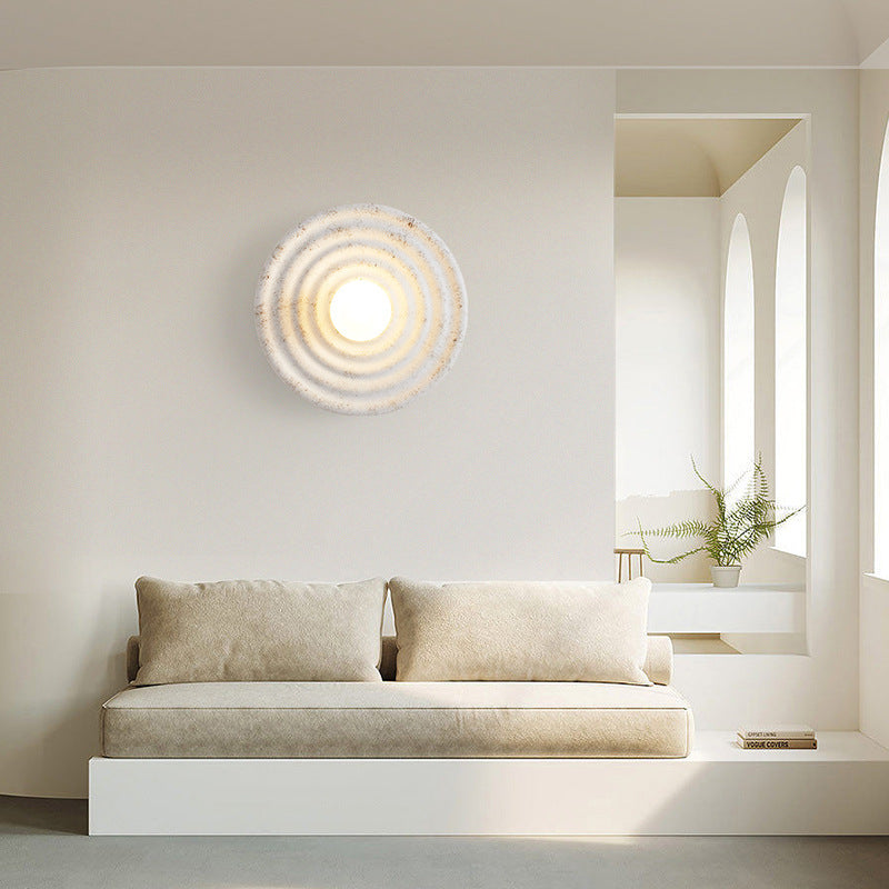 Lampa Ścienna Okrągła Wabi-Sabi Retro z Teksturowaną Obudową