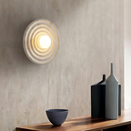 Lampa Ścienna Okrągła Wabi-Sabi Retro z Teksturowaną Obudową