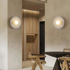 Lampa Ścienna Okrągła Wabi-Sabi Retro z Teksturowaną Obudową
