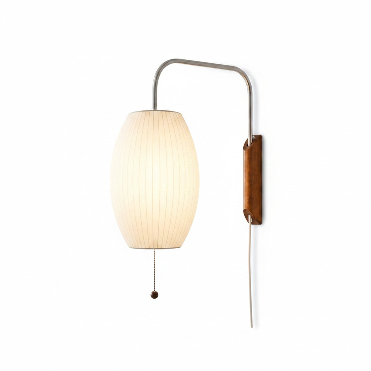 Lampa Ścienna Retro z Abażurem Bąbelkowym i Drewnianą Podstawą