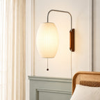 Lampa Ścienna Retro z Abażurem Bąbelkowym i Drewnianą Podstawą