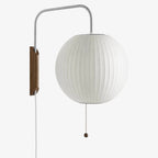 Lampa Ścienna Retro z Abażurem Bąbelkowym i Drewnianą Podstawą