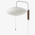 Lampa Ścienna Retro z Abażurem Bąbelkowym i Drewnianą Podstawą
