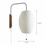 Lampa Ścienna Retro z Abażurem Bąbelkowym i Drewnianą Podstawą