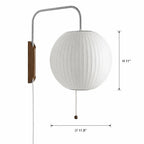 Lampa Ścienna Retro z Abażurem Bąbelkowym i Drewnianą Podstawą