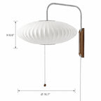 Lampa Ścienna Retro z Abażurem Bąbelkowym i Drewnianą Podstawą