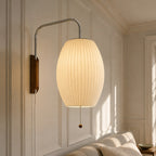 Lampa Ścienna Retro z Abażurem Bąbelkowym i Drewnianą Podstawą