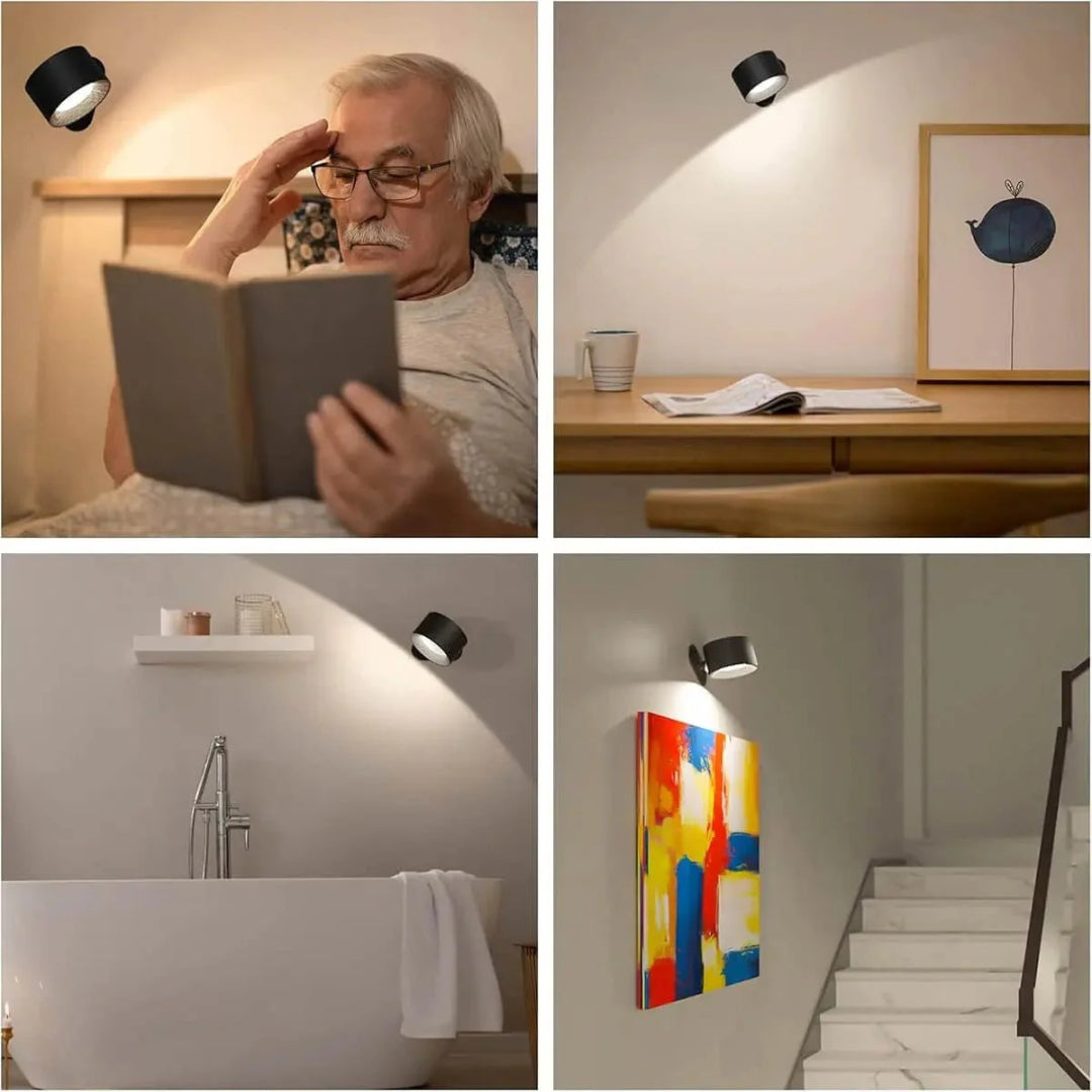 Lampa Ścienna Skandynawska z Regulowaną Głowicą i Akumulatorem