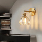 Lampa Ścienna Vintage z Kloszem ze Szkła w Kształcie Kwiatu