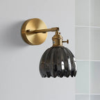 Lampa Ścienna Vintage z Kloszem ze Szkła w Kształcie Kwiatu