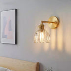 Lampa Ścienna Vintage z Kloszem ze Szkła w Kształcie Kwiatu