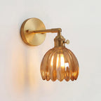 Lampa Ścienna Vintage z Kloszem ze Szkła w Kształcie Kwiatu
