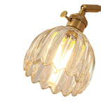 Lampa Ścienna Vintage z Kloszem ze Szkła w Kształcie Kwiatu