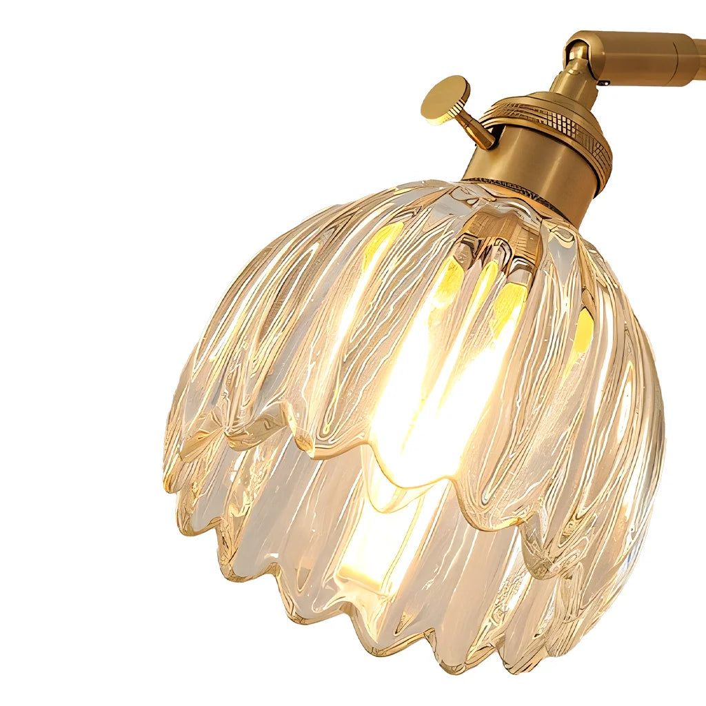 Lampa Ścienna Vintage z Kloszem ze Szkła w Kształcie Kwiatu
