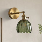 Lampa Ścienna Vintage z Kloszem ze Szkła w Kształcie Kwiatu