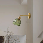 Lampa Ścienna Vintage z Kloszem ze Szkła w Kształcie Kwiatu