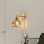 Lampa Ścienna Vintage z Kloszem ze Szkła w Kształcie Kwiatu