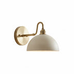 Lampa Ścienna Vintage z Mosiężnym Ramieniem i Kloszem w Kształcie Misy
