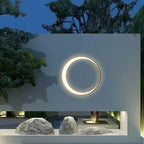 Lampa Ścienna Zewnętrzna Minimalistyczna z Okrągłym Pierścieniem do Ogrodu