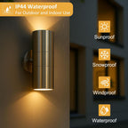 Lampa Ścienna Zewnętrzna Nowoczesna z Podwójnym Strumieniem Światła i Gniazdem GU10