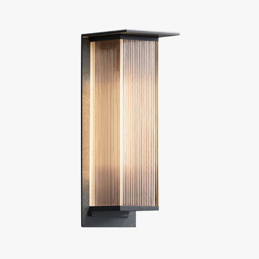 Lampa Ścienna Zewnętrzna Nowoczesna z Ryflowanym Kloszem Akrylowym
