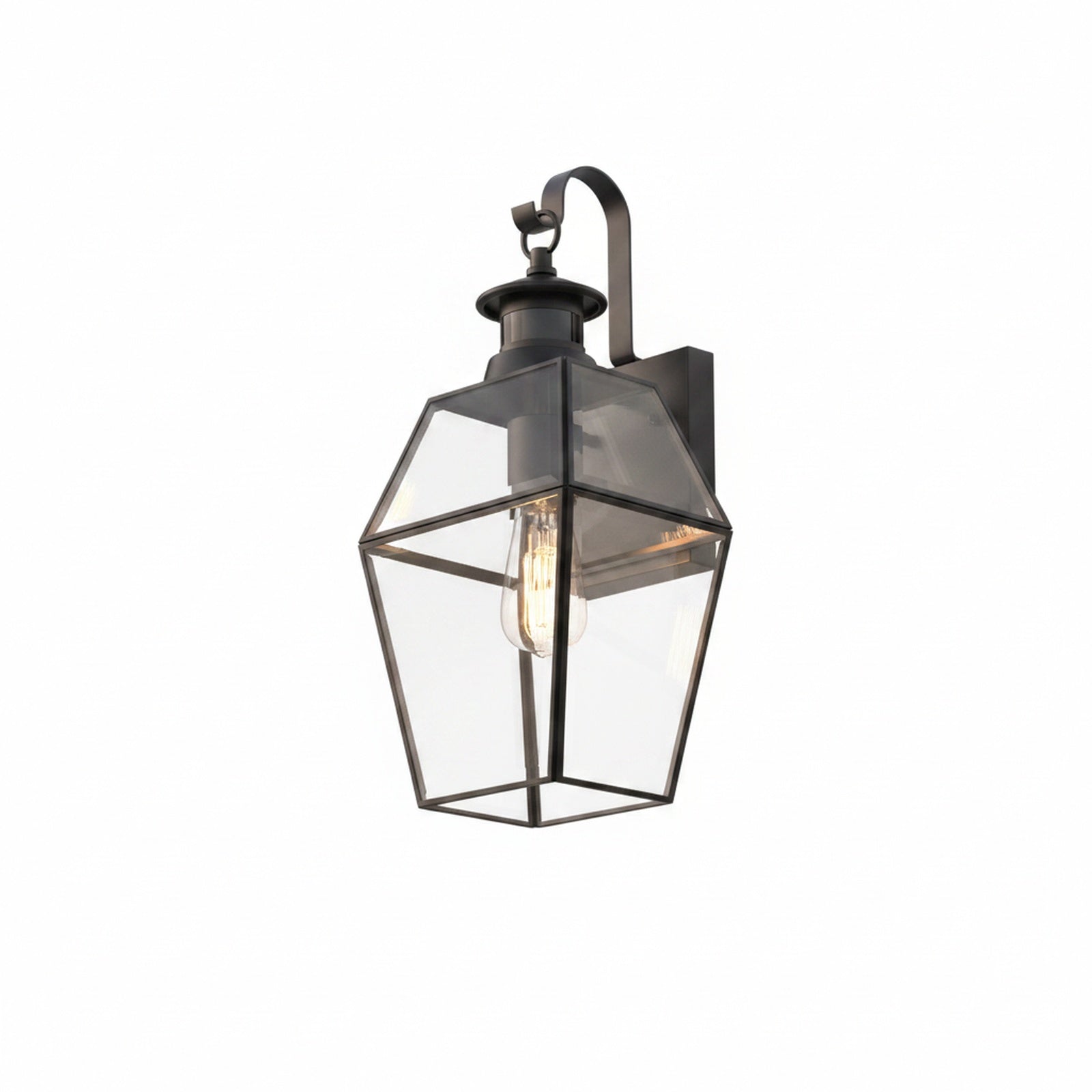 Lampa Ścienna Zewnętrzna Vintage z Czujnikiem Ruchu i Kloszem Szklanym
