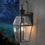 Lampa Ścienna Zewnętrzna Vintage z Czujnikiem Ruchu i Kloszem Szklanym