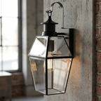 Lampa Ścienna Zewnętrzna Vintage z Czujnikiem Ruchu i Kloszem Szklanym