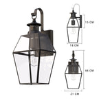 Lampa Ścienna Zewnętrzna Vintage z Czujnikiem Ruchu i Kloszem Szklanym