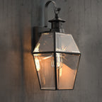 Lampa Ścienna Zewnętrzna Vintage z Czujnikiem Ruchu i Kloszem Szklanym