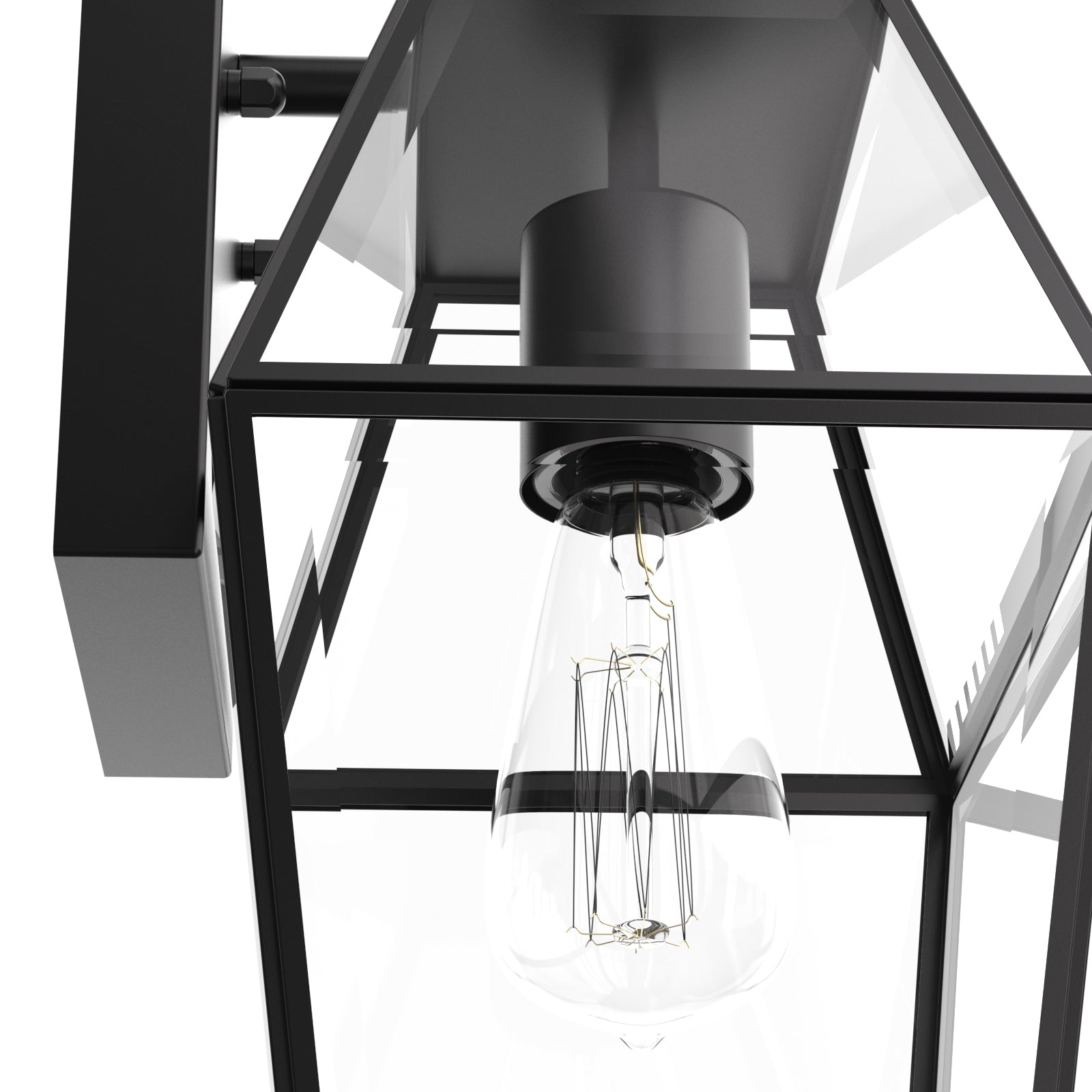 Lampa Ścienna Zewnętrzna Vintage z Czujnikiem Ruchu i Kloszem Szklanym