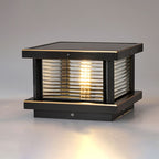 Lampa Słupkowa Ogrodowa Retro z Ryflowanym Szkłem na Słupek Ogrodzeniowy