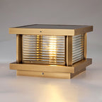 Lampa Słupkowa Ogrodowa Retro z Ryflowanym Szkłem na Słupek Ogrodzeniowy