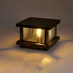 Lampa Słupkowa Ogrodowa Retro z Ryflowanym Szkłem na Słupek Ogrodzeniowy