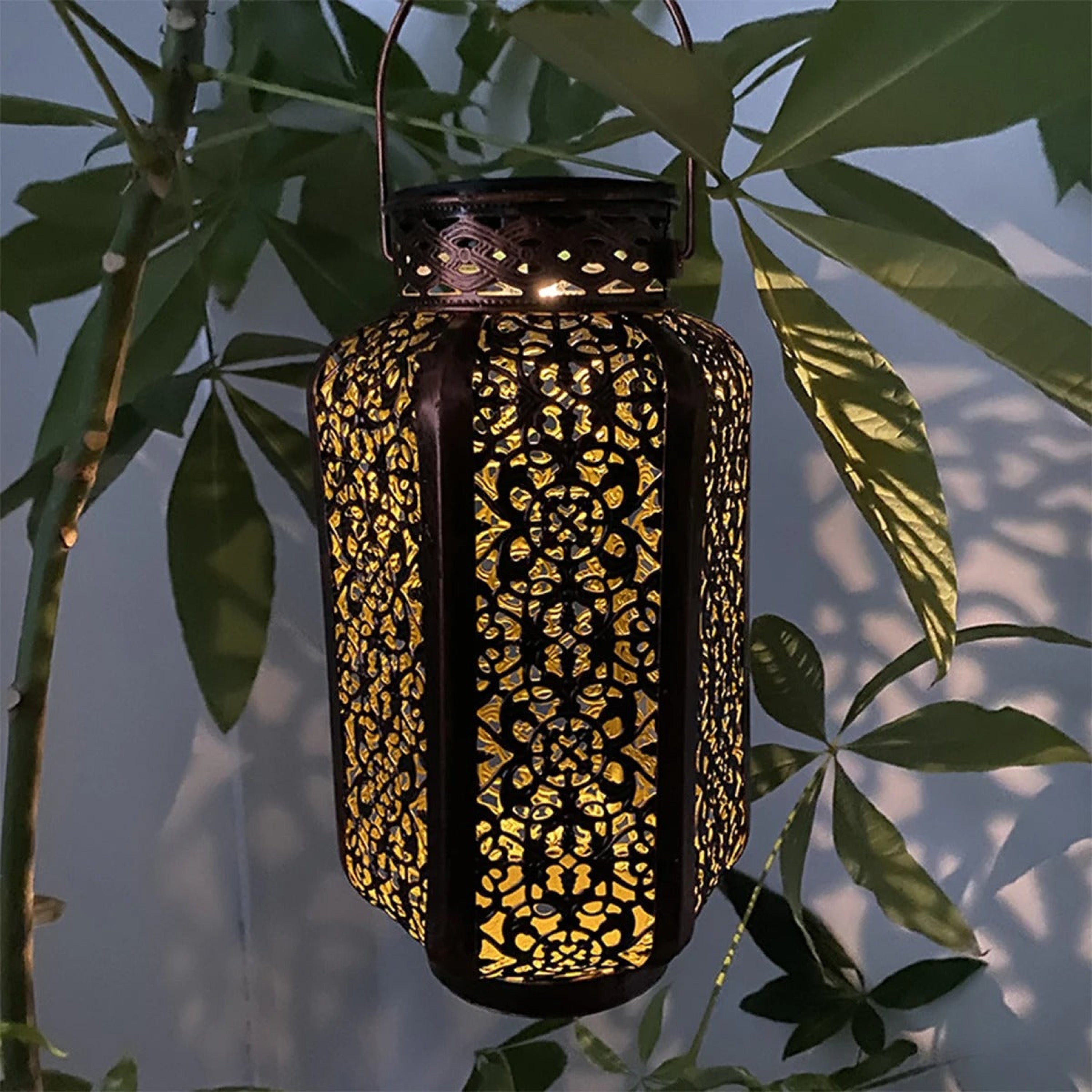 Lampa Solarna Ogrodowa Orientalna z Ażurowym Wzorem do Powieszenia i Postawienia