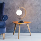 Lampa Stołowa Boho z Półksiężycem i Szklaną Kulą z Lampkami