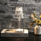 Lampa Stołowa Glamour z Kryształowym Kloszem i Dotykowym Sterowaniem