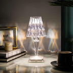 Lampa Stołowa Glamour z Kryształowym Kloszem i Dotykowym Sterowaniem