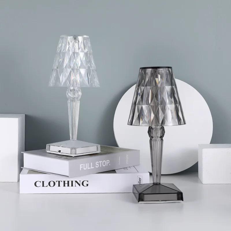 Lampa Stołowa Glamour z Kryształowym Kloszem i Dotykowym Sterowaniem
