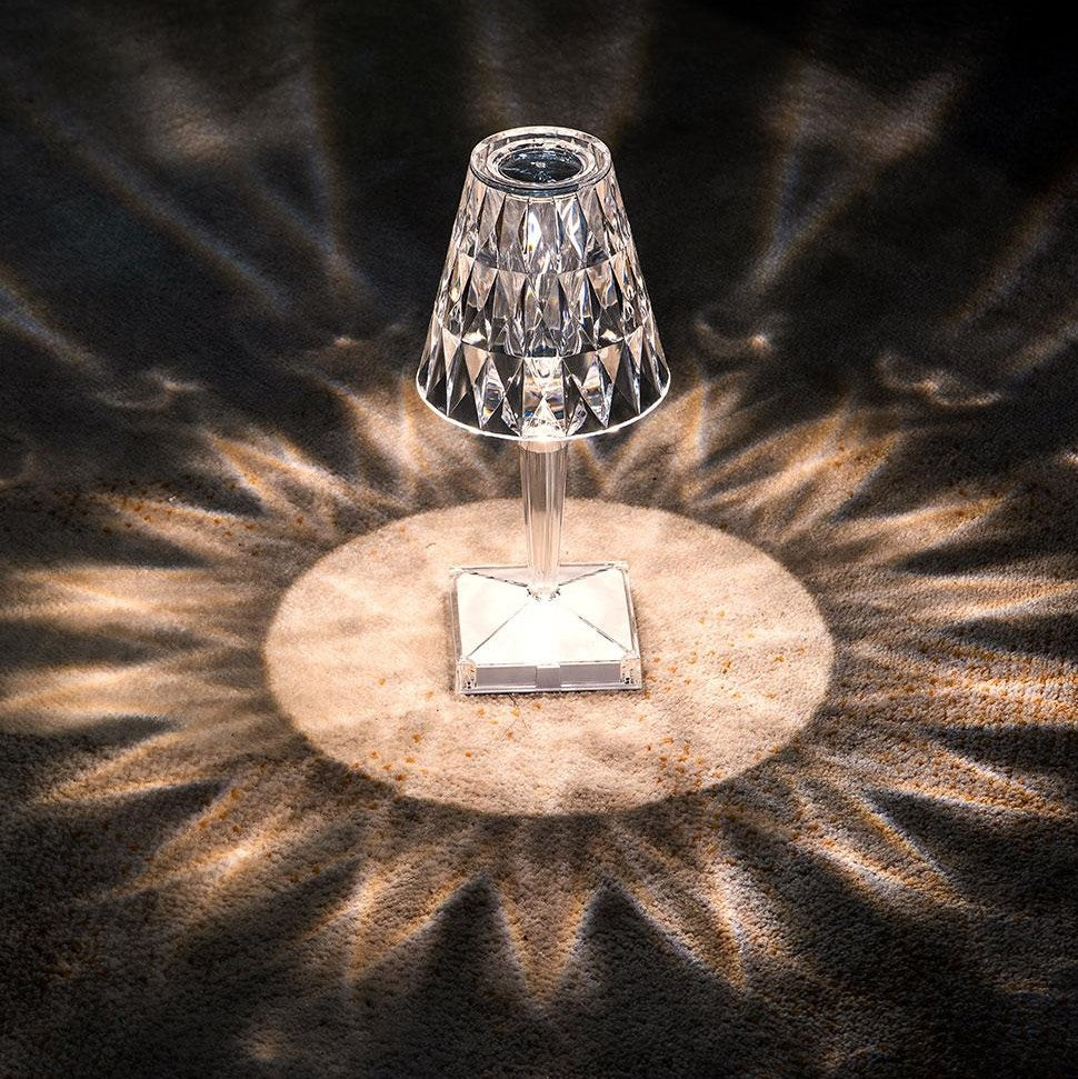Lampa Stołowa Glamour z Kryształowym Kloszem i Dotykowym Sterowaniem