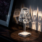 Lampa Stołowa Glamour z Kryształowym Kloszem i Dotykowym Sterowaniem