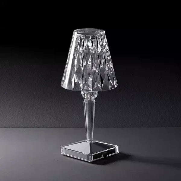 Lampa Stołowa Glamour z Kryształowym Kloszem i Dotykowym Sterowaniem