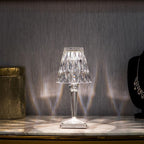 Lampa Stołowa Glamour z Kryształowym Kloszem i Dotykowym Sterowaniem