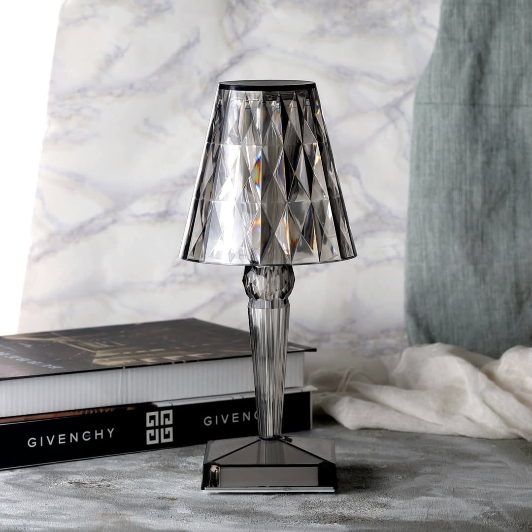 Lampa Stołowa Glamour z Kryształowym Kloszem i Dotykowym Sterowaniem