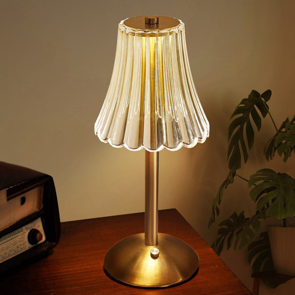 Lampa Stołowa Glamour z Kryształowym Kloszem i Ściemniaczem Dotykowym
