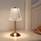 Lampa Stołowa Glamour z Kryształowym Kloszem i Ściemniaczem Dotykowym