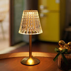 Lampa Stołowa Glamour z Kryształowym Kloszem i Ściemniaczem Dotykowym