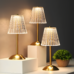 Lampa Stołowa Glamour z Kryształowym Kloszem i Ściemniaczem Dotykowym
