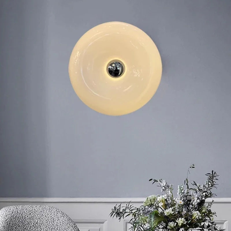 Lampa Stołowa i Ścienna Retro z Okrągłym Kloszem i Funkcją Ściemniania