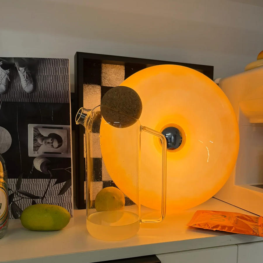 Lampa Stołowa i Ścienna Retro z Okrągłym Kloszem i Funkcją Ściemniania